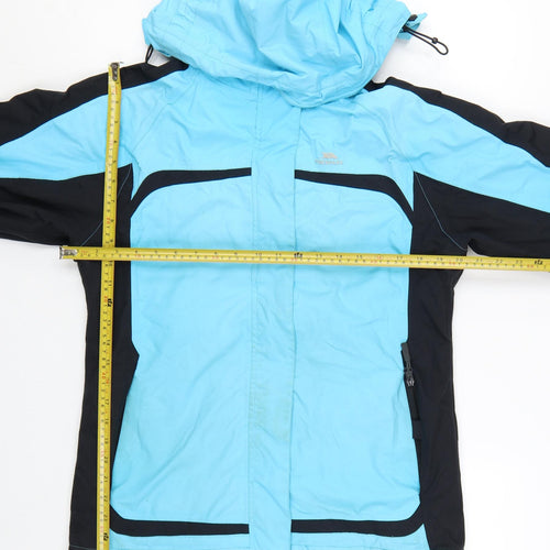 Trespass Women Blue Waterproof Ski Jacket M Hooded Windproof