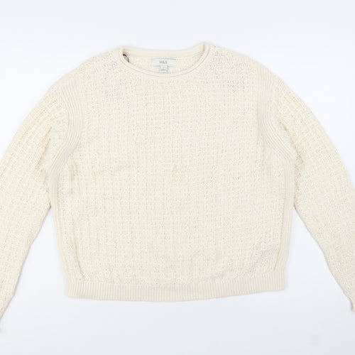 Marks and Spencer Womens Ivory M Chunky-Knit Cotton Jumper