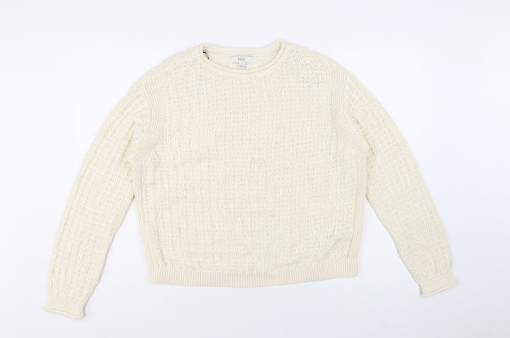 Marks and Spencer Womens Ivory M Chunky-Knit Cotton Jumper