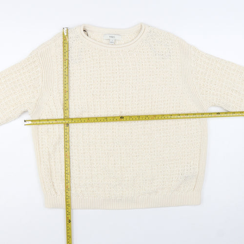 Marks and Spencer Womens Ivory M Chunky-Knit Cotton Jumper