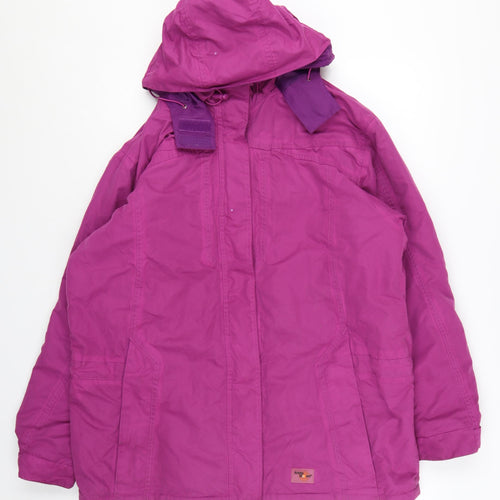 Arctic Storm Women's Purple Waterproof Hooded Parka Jacket Size 16