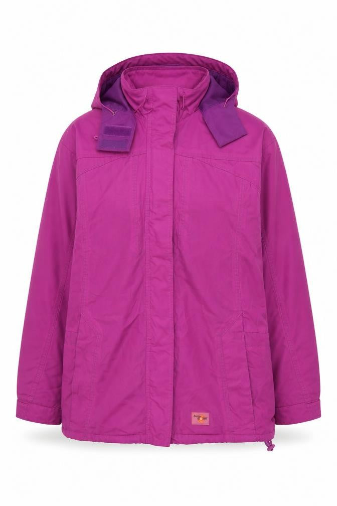 Front view of Arctic Storm Women's Purple Waterproof Hooded Parka Jacket, size 16