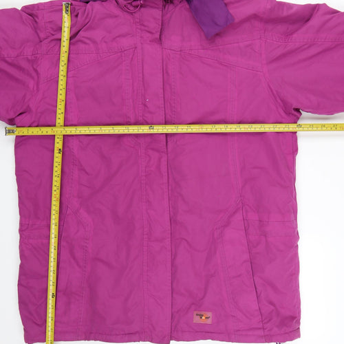Arctic Storm Women's Purple Waterproof Hooded Parka Jacket Size 16