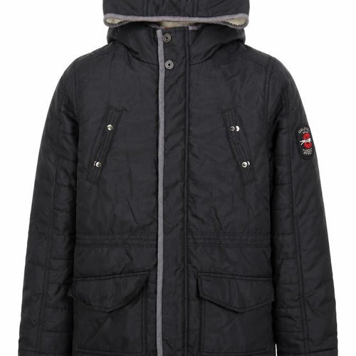 Catimini Boys Black Hooded Puffer Jacket 12 Years Winter Lined Coat