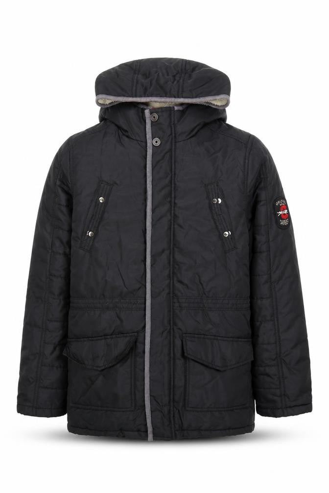 Catimini Boys Black Hooded Puffer Jacket 12 Years Winter Lined Coat