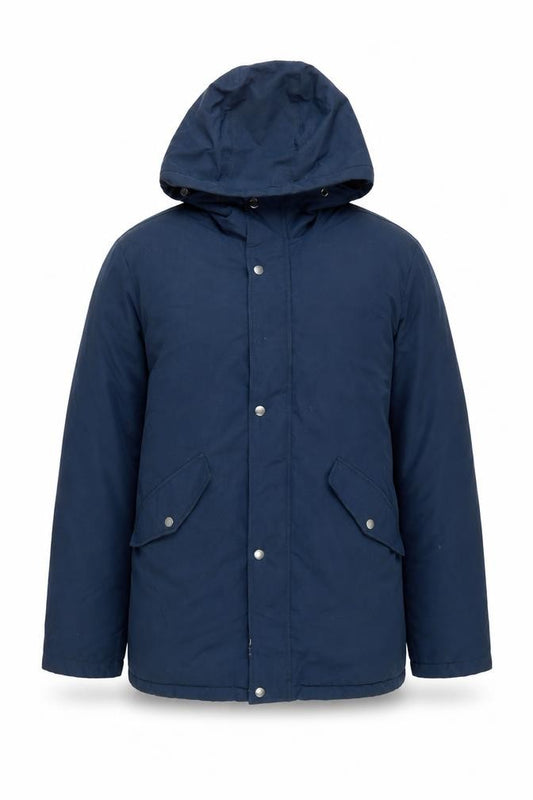 Jack & Jones Men’s Blue Hooded Parka Jacket Size L Polyester
