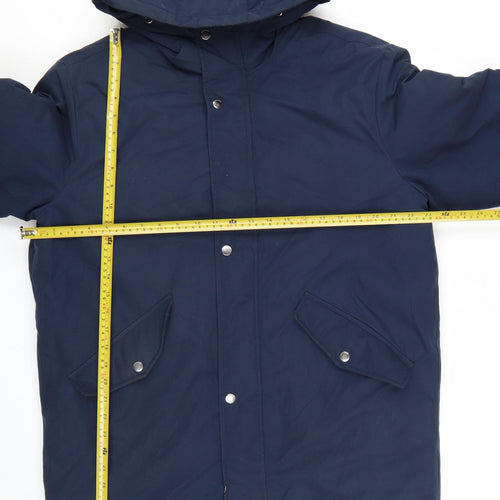 Jack & Jones Men’s Blue Hooded Parka Jacket Size L Polyester