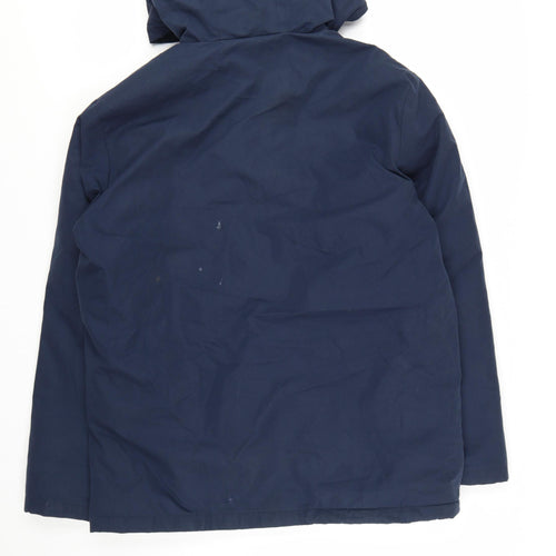 Jack & Jones Men’s Blue Hooded Parka Jacket Size L Polyester