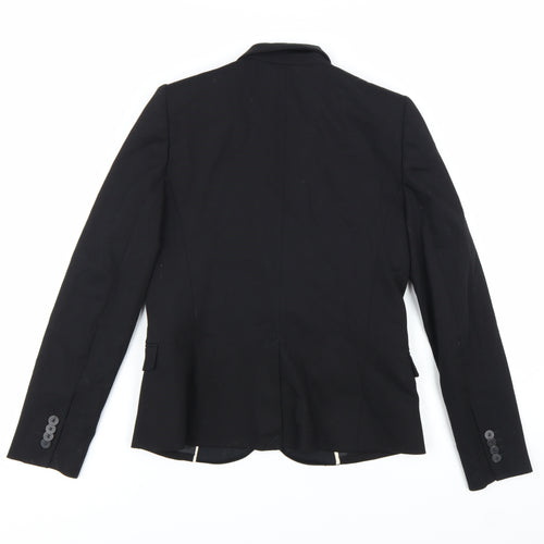 Mango Women's Black Single-Breasted Suit Jacket Size 6 Tailored Blazer