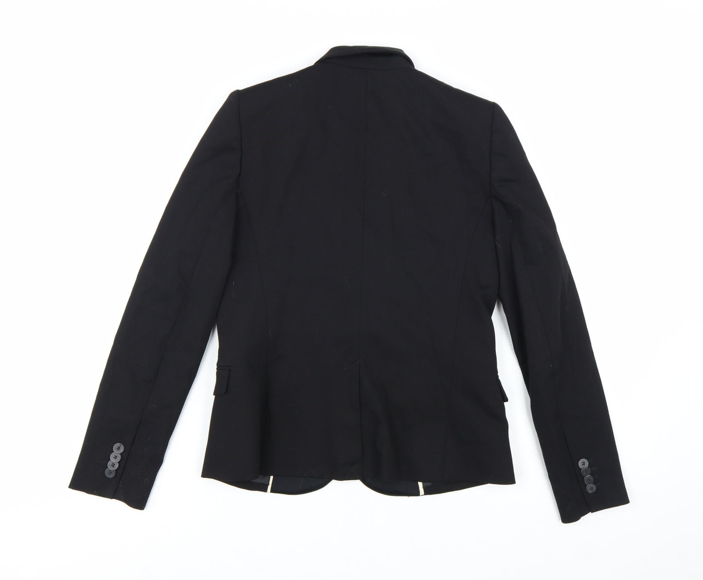 Mango Women's Black Single-Breasted Suit Jacket Size 6 Tailored Blazer