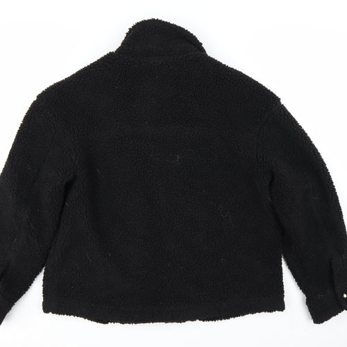 PrettyLittleThing Women Black Size 10 Biker Fleece Zip Jacket