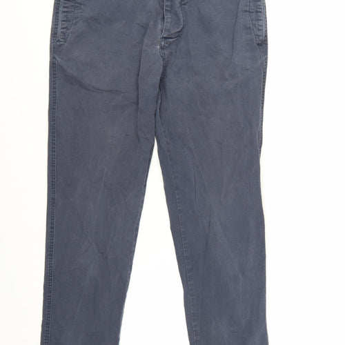 Next Men's Blue Slim Fit Chino Trousers 32R Cotton Blend
