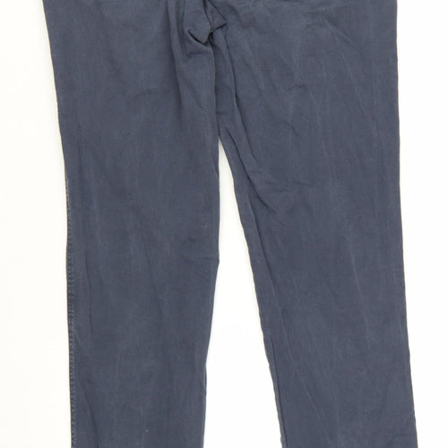 Next Men's Blue Slim Fit Chino Trousers 32R Cotton Blend