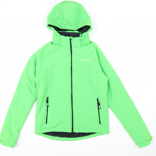 Dare2b Boys Green Soft Shell Hooded Jacket 13-14 Years Windproof Lined