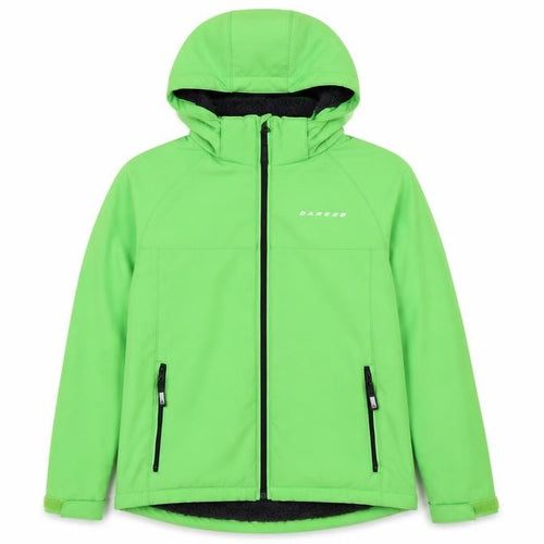 Dare2b Boys Green Soft Shell Hooded Jacket 13-14 Years Windproof Lined