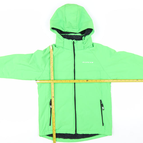 Dare2b Boys Green Soft Shell Hooded Jacket 13-14 Years Windproof Lined