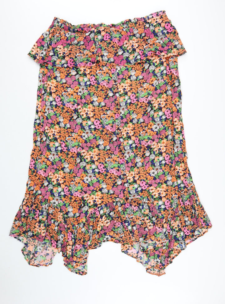 Next Women’s Multicoloured Floral A-Line Midi Dress Size 24