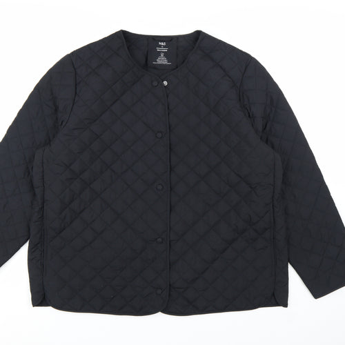 Marks and Spencer Women's Black Quilted Shower Resistant Jacket Size 18