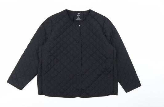 Marks and Spencer Women's Black Quilted Shower Resistant Jacket Size 18