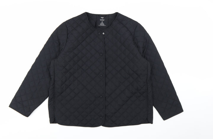 Marks and Spencer Women's Black Quilted Shower Resistant Jacket Size 18