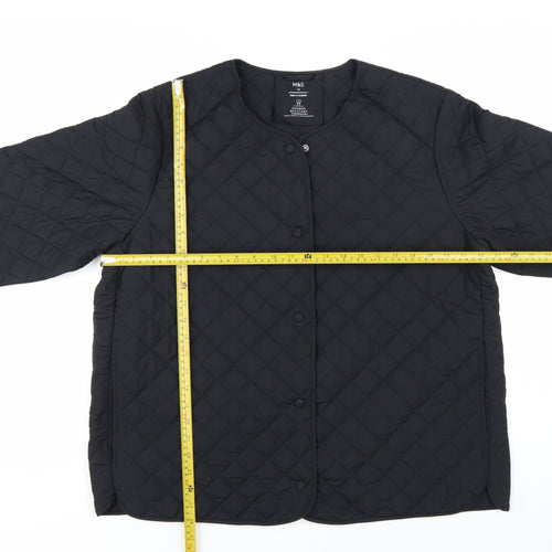 Marks and Spencer Women's Black Quilted Shower Resistant Jacket Size 18