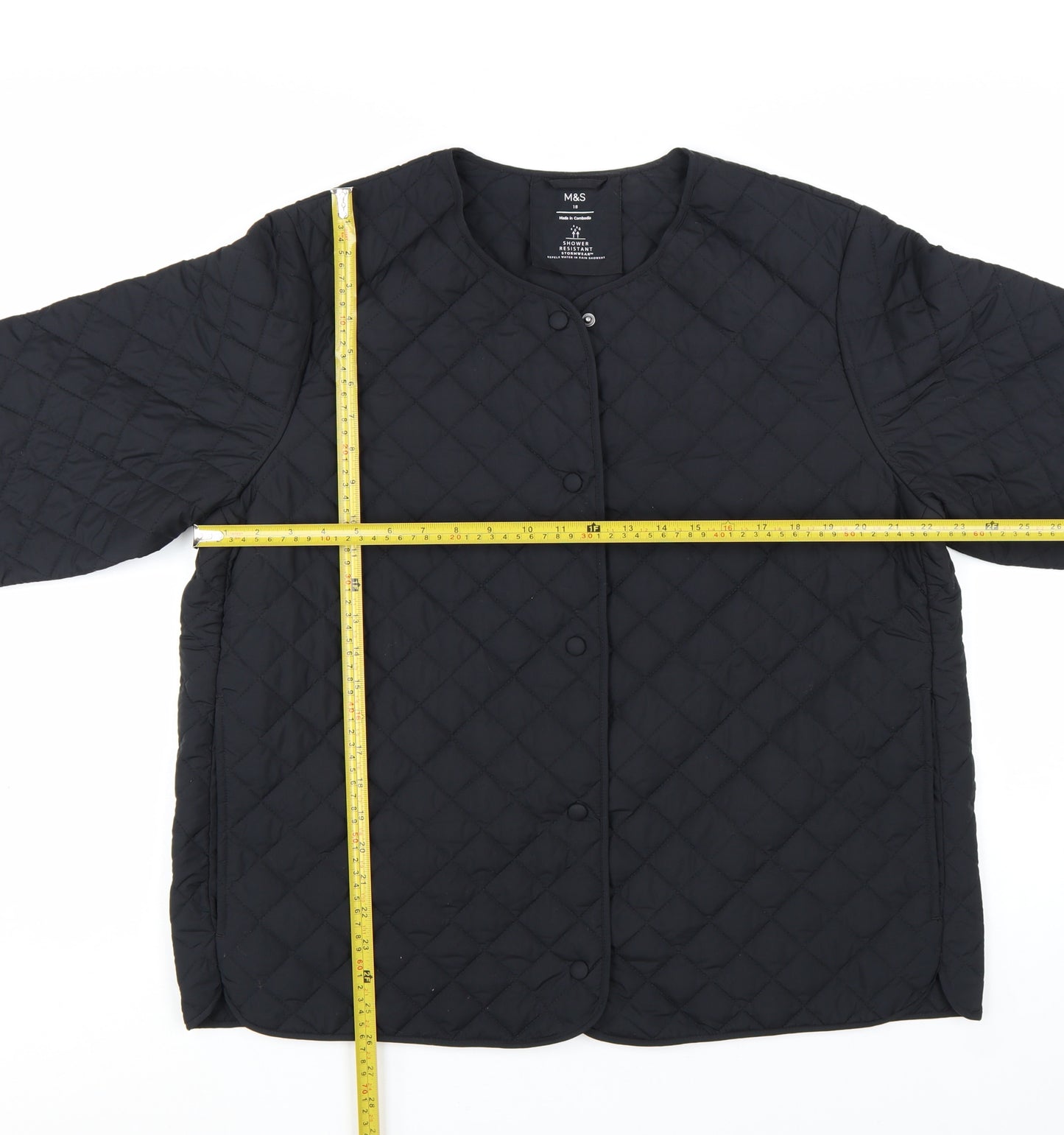 Marks and Spencer Women's Black Quilted Shower Resistant Jacket Size 18