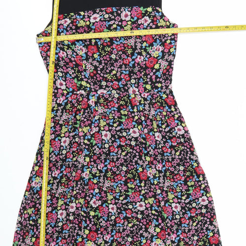 Laura Ashley Womens Multicoloured Floral Fit & Flare Silk Dress UK 12