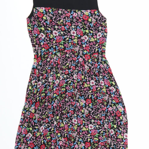 Laura Ashley Womens Multicoloured Floral Fit & Flare Silk Dress UK 12
