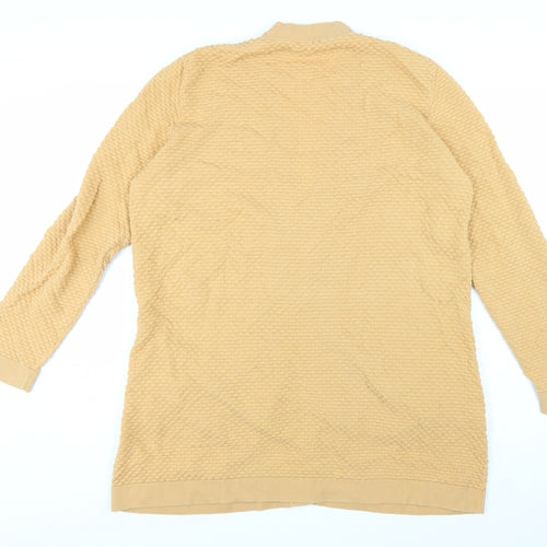 COS Womens Beige Cotton Long Sleeve V-Neck Cardigan Size L