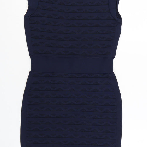 French Connection Womens Blue Bodycon Dress Size 12 Sleeveless