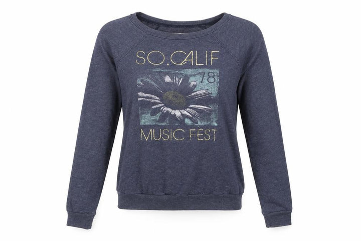 Hollister Women’s Blue Long Sleeve Music Fest Graphic T-Shirt Size S