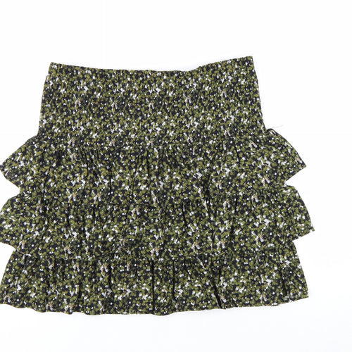 Michael Kors Womens Green Floral Peasant Short Skirt M