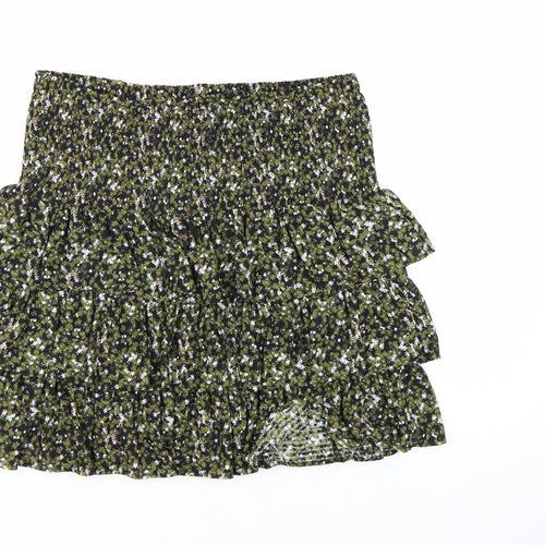 Michael Kors Womens Green Floral Peasant Short Skirt M