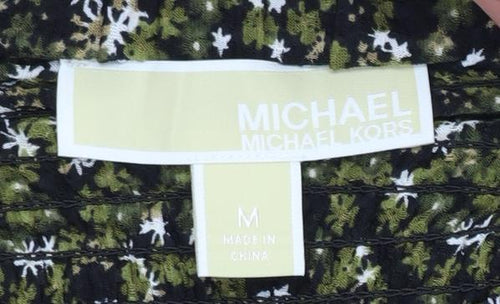 Michael Kors Womens Green Floral Peasant Short Skirt M