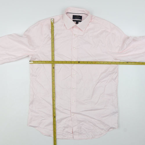 Marks and Spencer Men Pink Regular Fit 16in Collared Dress Shirt