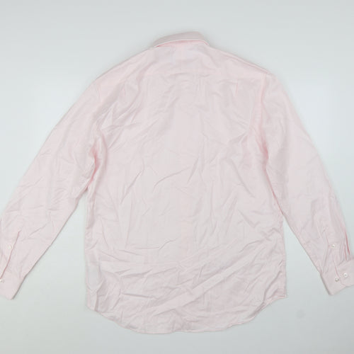 Marks and Spencer Men Pink Regular Fit 16in Collared Dress Shirt