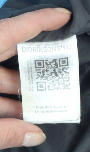 Didriksons1913 Women's Blue Waterproof Hooded Rain Jacket Size 12