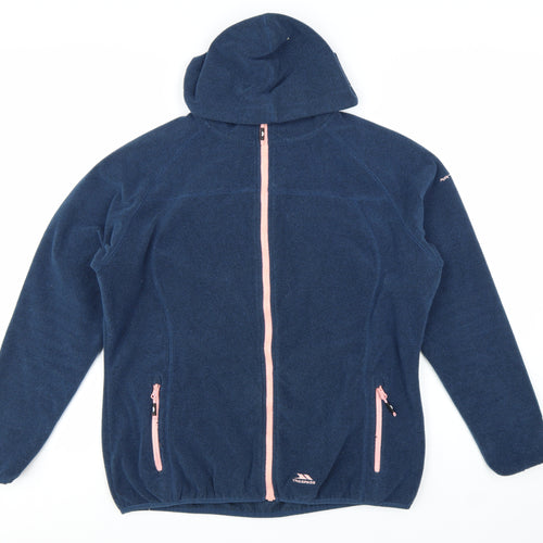 Trespass Womens Blue Fleece Hooded Jacket Size 18 Outdoor Zip Up