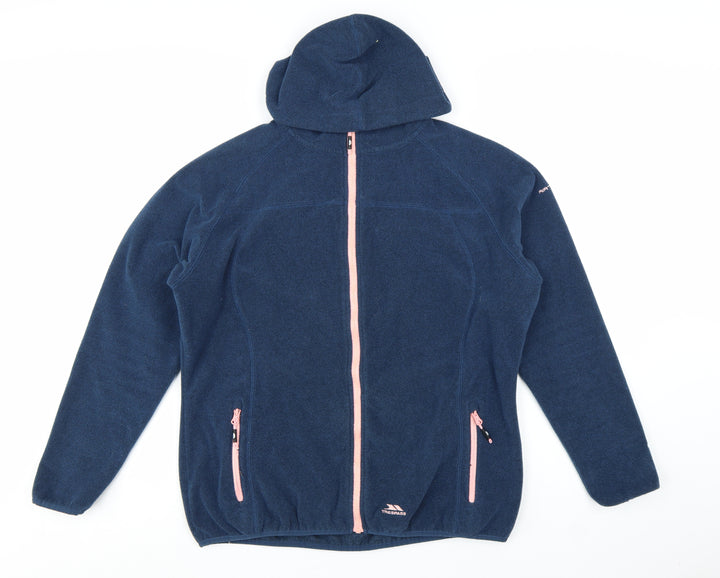 Trespass Womens Blue Fleece Hooded Jacket Size 18 Outdoor Zip Up