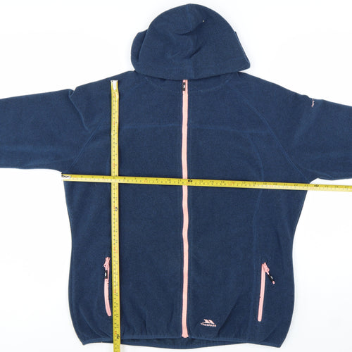 Trespass Womens Blue Fleece Hooded Jacket Size 18 Outdoor Zip Up