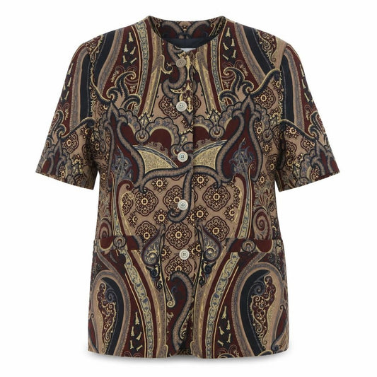 Windsmoor Women’s Brown Paisley Short Sleeve Suit Jacket Size 12