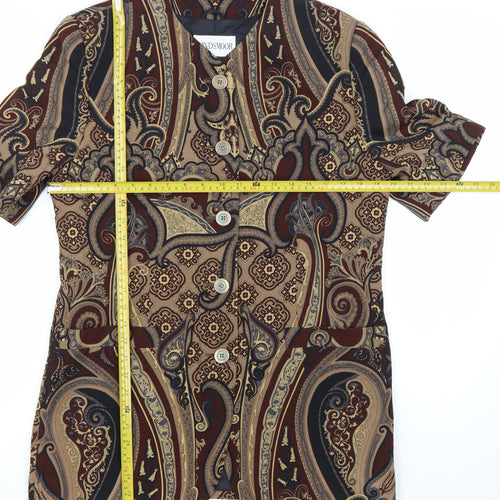 Windsmoor Women’s Brown Paisley Short Sleeve Suit Jacket Size 12