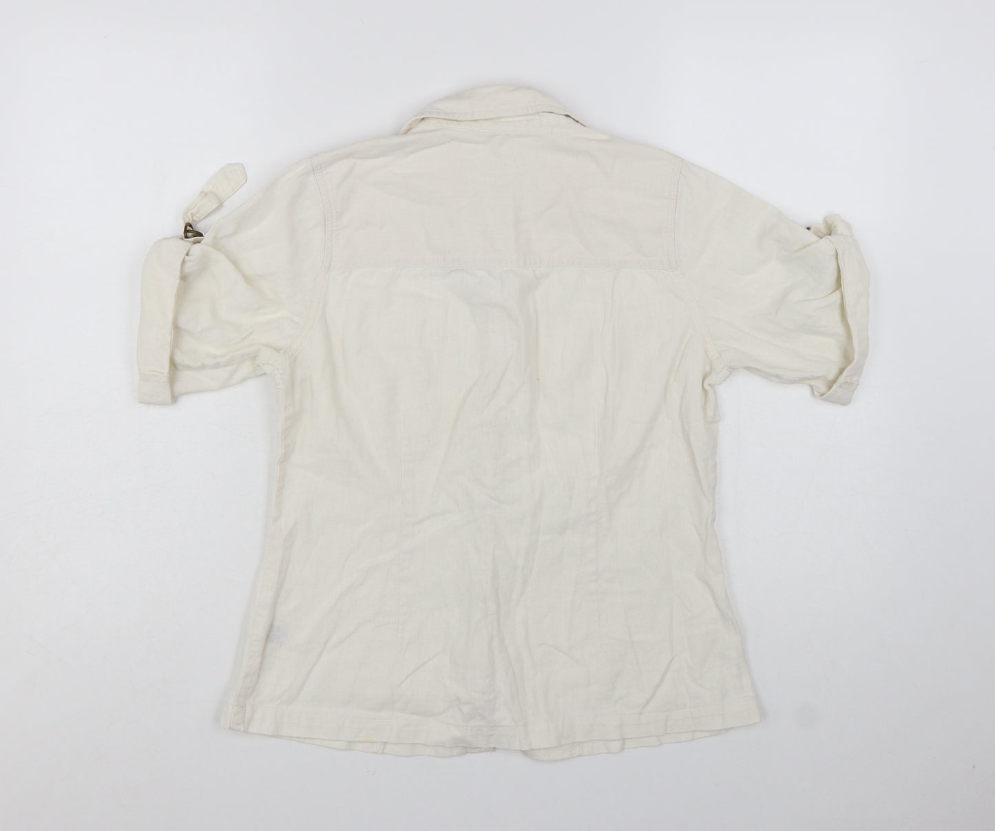 St. Bernard Beige Linen Blend Women's Size 14 Button-Up Shirt