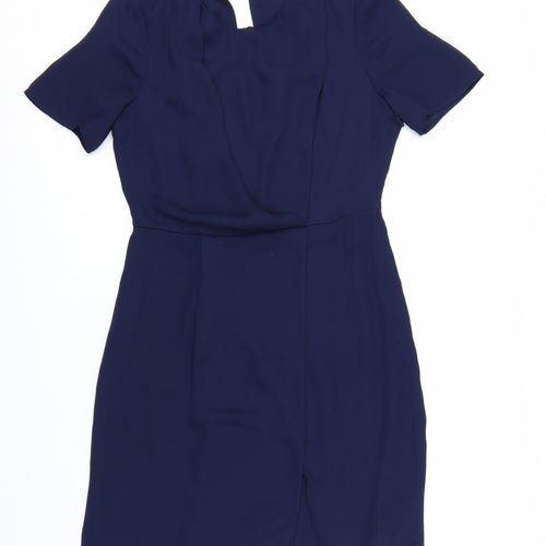 Whistles Women Blue Size 12 Shift Knee Length Dress