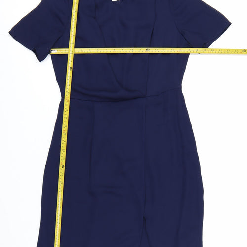 Whistles Women Blue Size 12 Shift Knee Length Dress