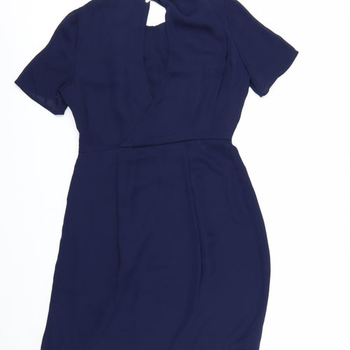 Whistles Women Blue Size 12 Shift Knee Length Dress
