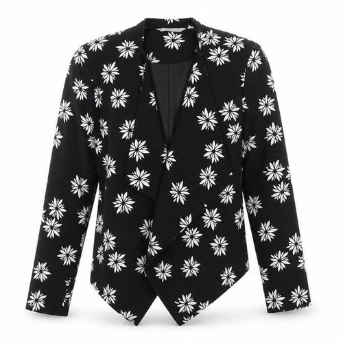 Debenhams Women Black Floral Blazer Jacket Size 12 Regular Fit