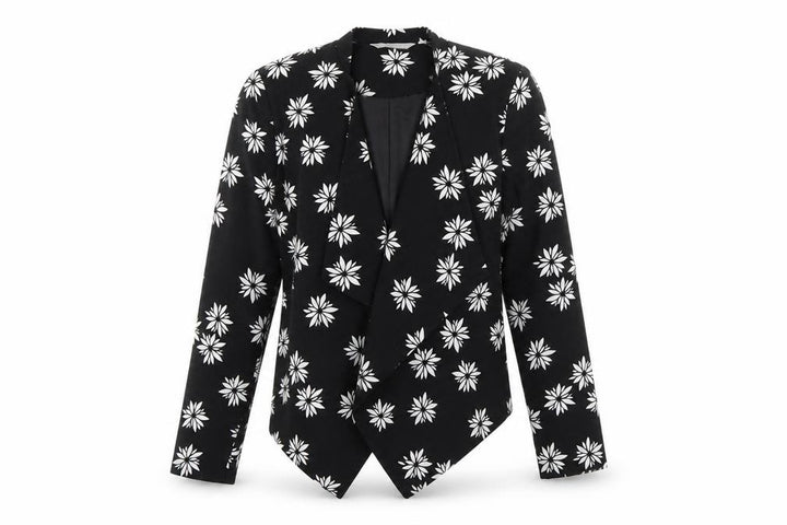 Debenhams Women Black Floral Blazer Jacket Size 12 Regular Fit