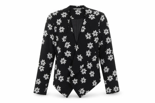 Debenhams Women Black Floral Blazer Jacket Size 12 Regular Fit