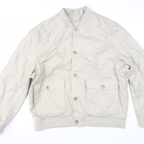 Marks and Spencer Men’s Beige Cotton Bomber Jacket XL